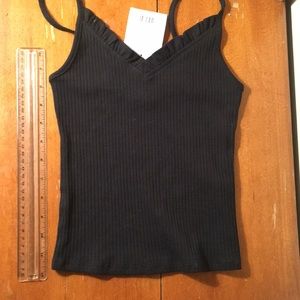 Topshop cropped tank top 2 XS 0 ribbed black cami